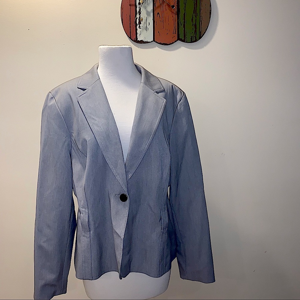 Larry Levine light Gray blazer jacket one button